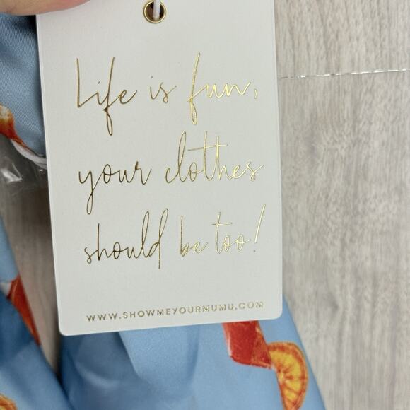 Show Me Your MuMu Satin Pajama Top Women Small Saint Spritz Cocktail Sleep Shirt - Picture 7 of 14